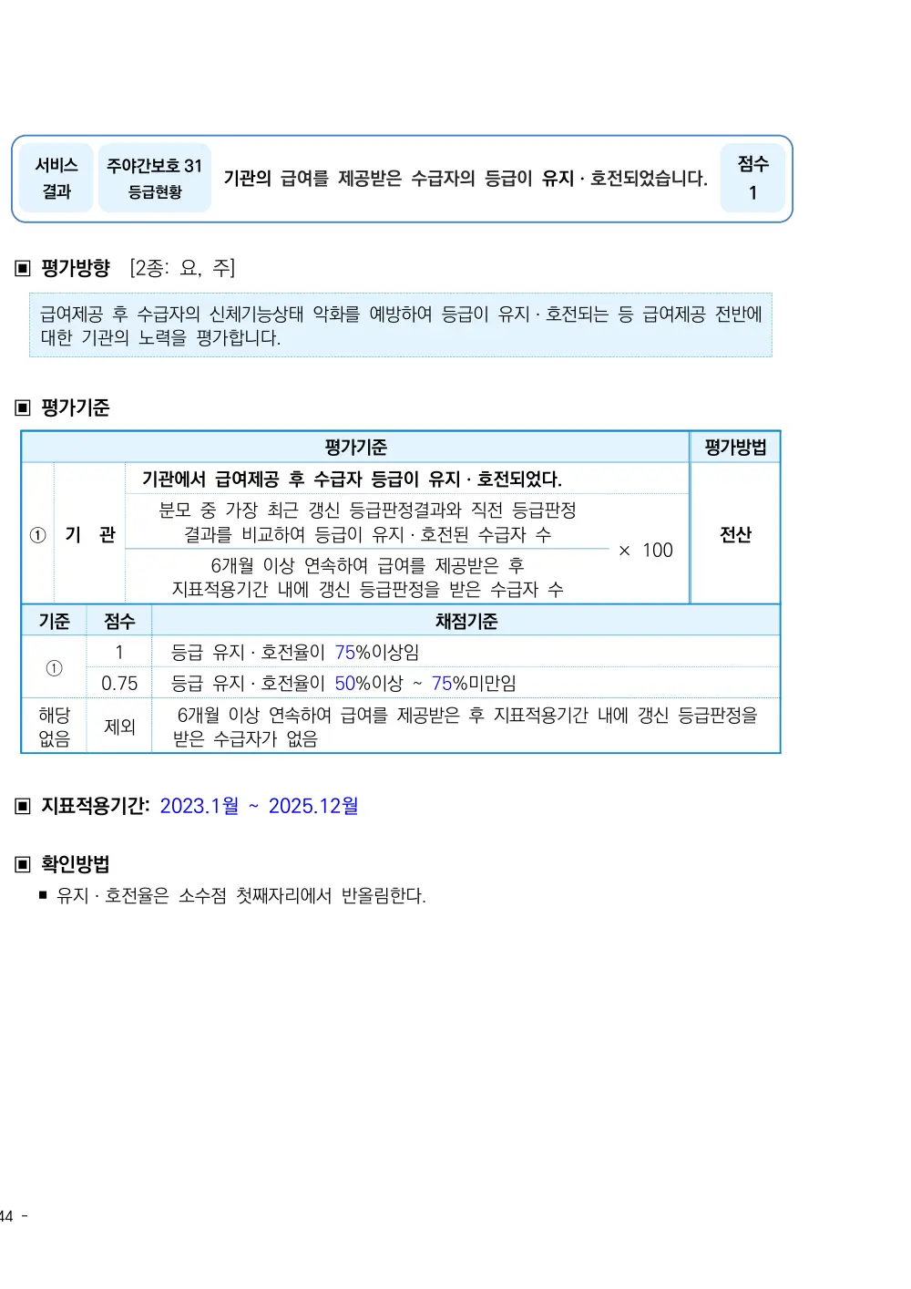 2026년 주야간보호 평가매뉴얼 원본 쪽 1/1