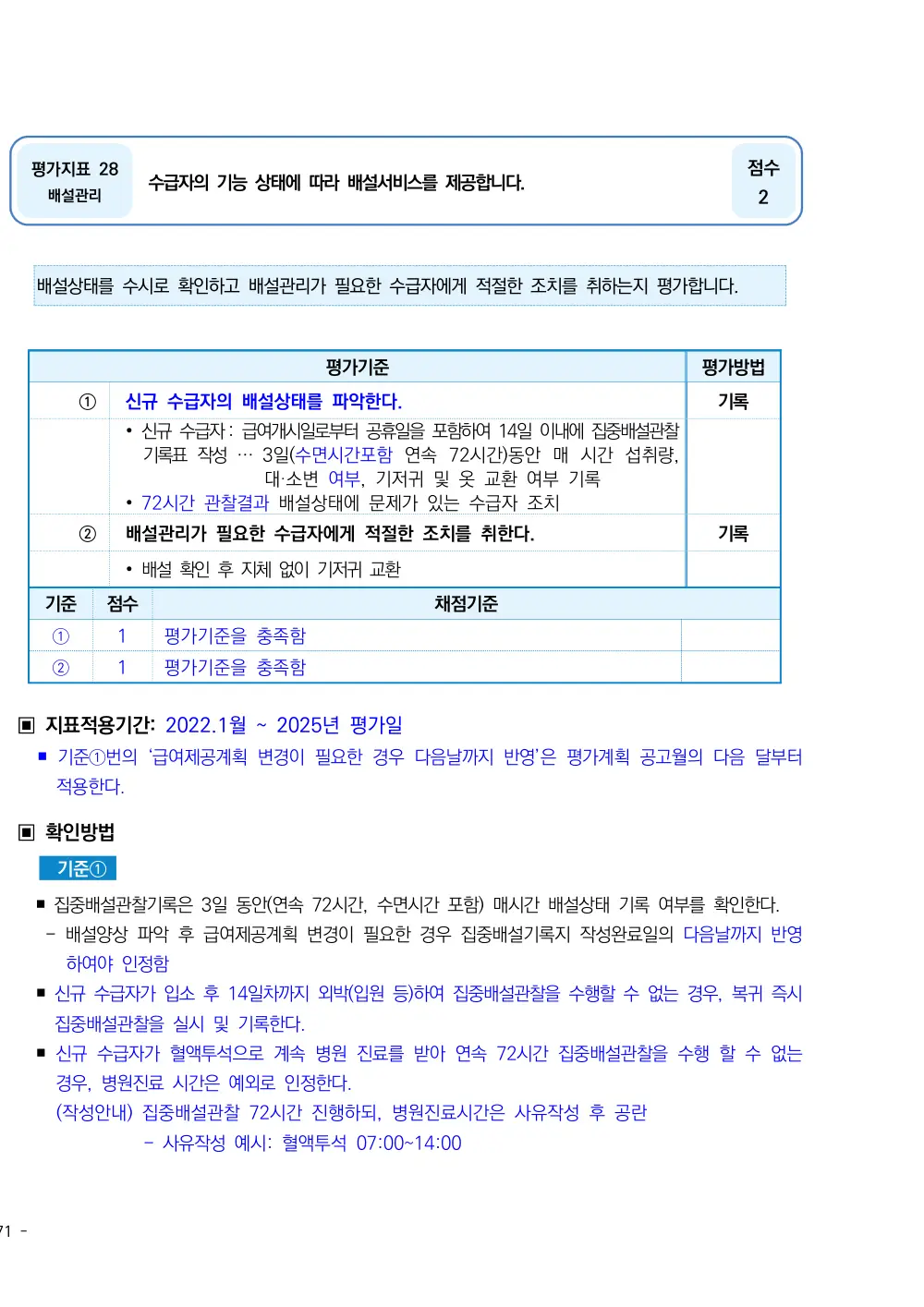 2025년 시설급여(노인요양시설) 평가매뉴얼 원본 쪽 1/2