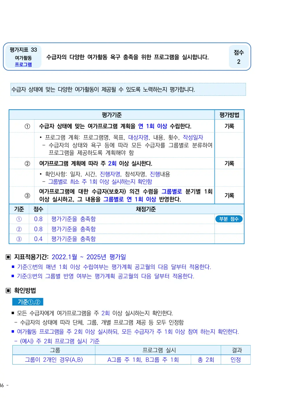 2025년 시설급여(노인요양시설) 평가매뉴얼 원본 쪽 3/4