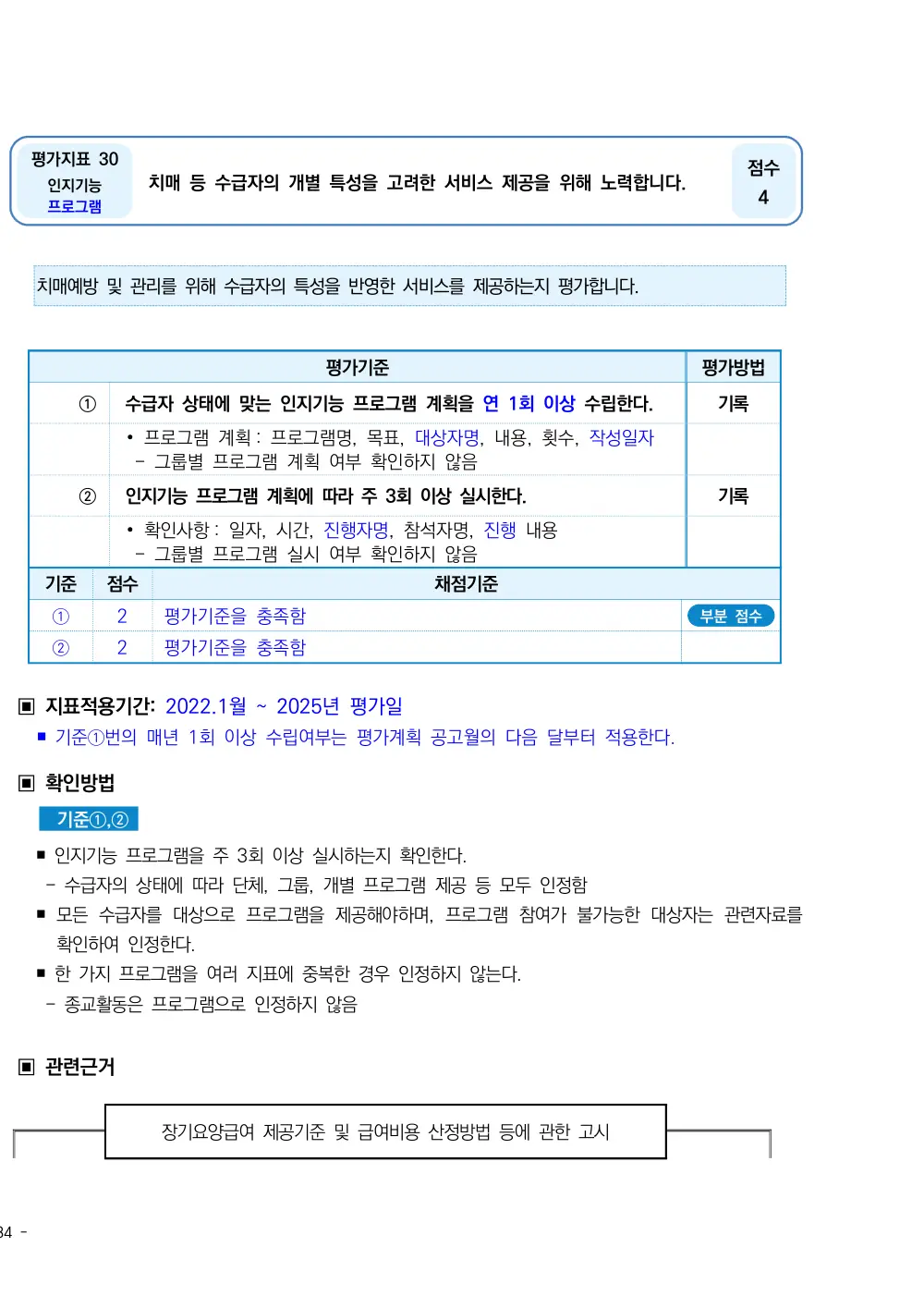2025년 시설급여(노인요양공동생활가정) 평가매뉴얼 원본 쪽 1/2