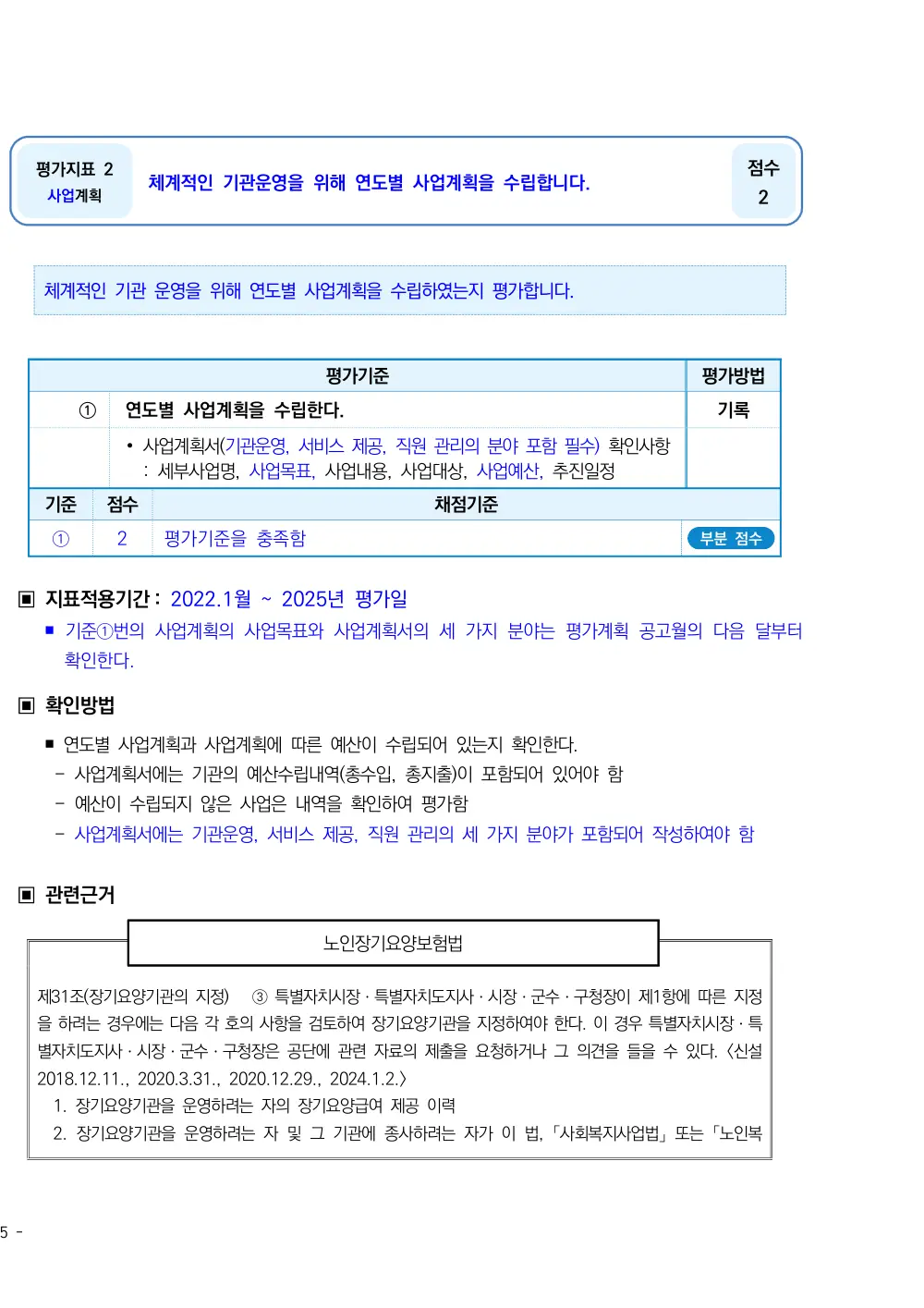 2025년 시설급여(노인요양공동생활가정) 평가매뉴얼 원본 쪽 1/2